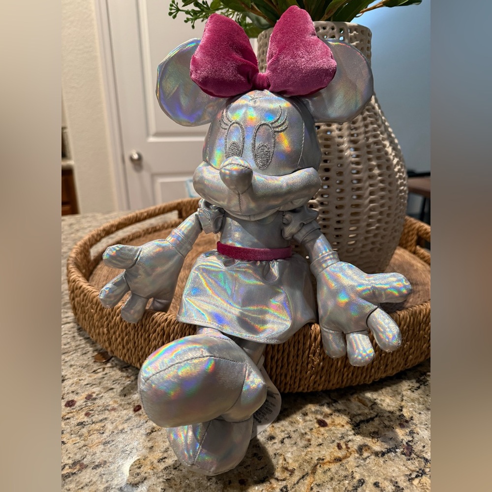 Disney’s Parks 100th Year - Holographic Minnie Mouse Plush w/ Pink Bow
